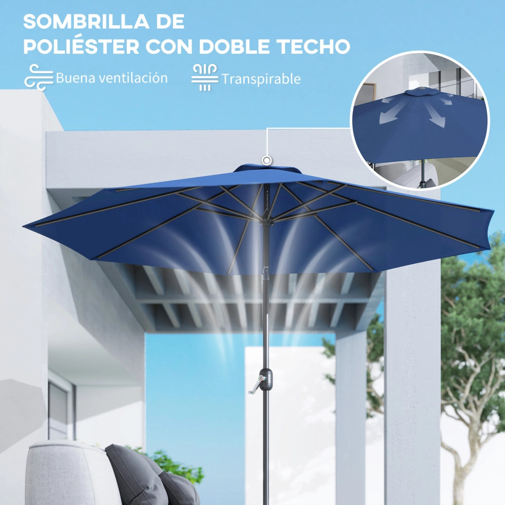 Ombrellone da giardino ¨C Zephmum ¨C Blu ?295x250cm
