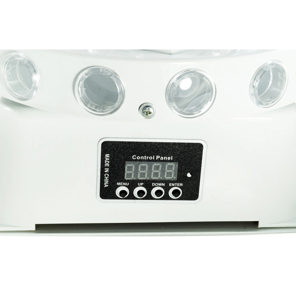 Trade Shop - Proiettore 8 Led Rgbw Disegni Effetti Disco Rotanti Dmx 30-40w Discoteca Disco -