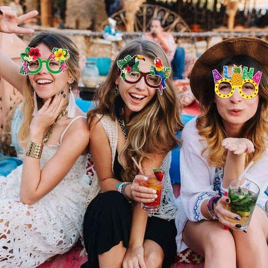 16 Pezzi di Occhiali da Festa Tropicale Hawaii - Occhiali da Sole Divertenti per Decorazione di Festa