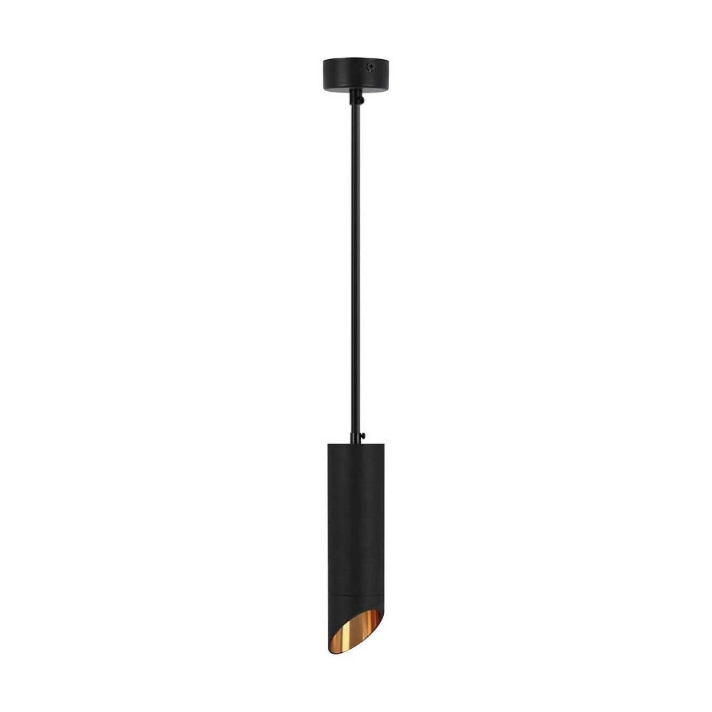V-TAC Portafaretto LED a Sospensione GU10 Corpo in Alluminio Nero Riflettore Colore Oro D:55*300MM
