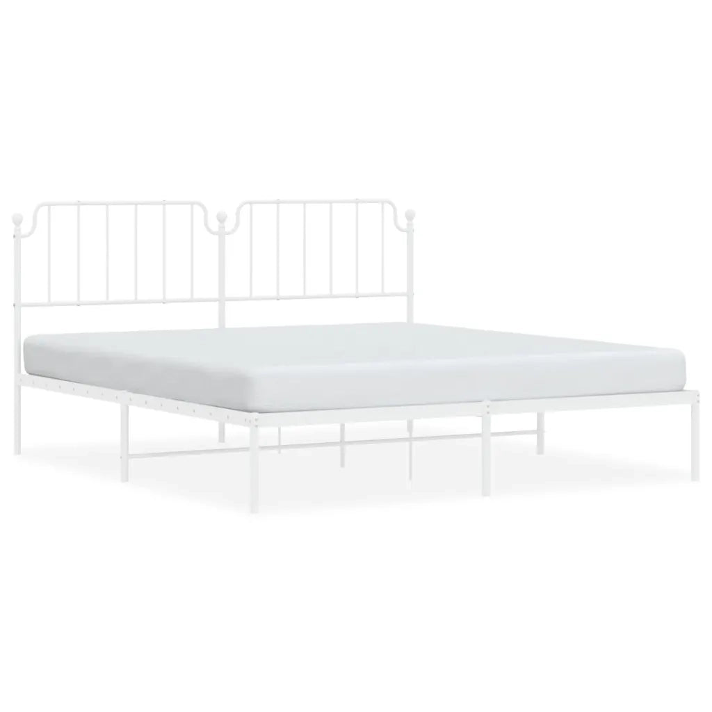 Giroletto con Testiera-Struttura Letto con testiera Metallo Bianco 160x200 cm 801843