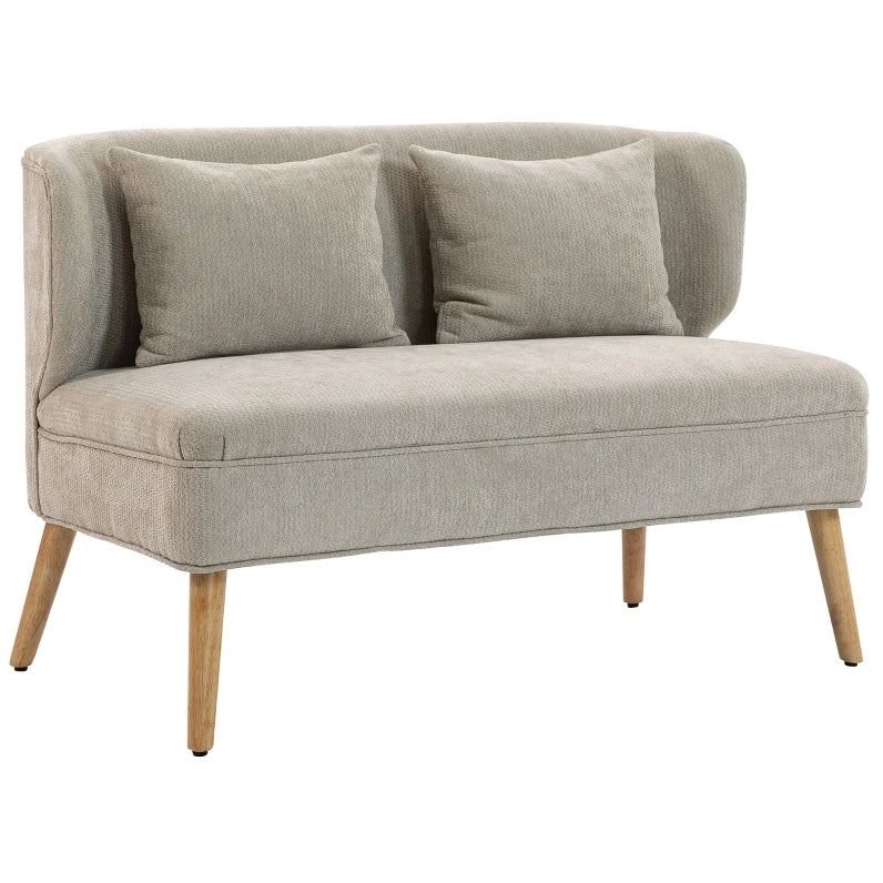 Divano 2 posti compatto in ciniglia beige 117 cm
