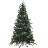 Albero di Natale Innevato con 850 Rami e Design a Sezioni, in Plastica e Acciaio, Ø110x180 cm, Verde