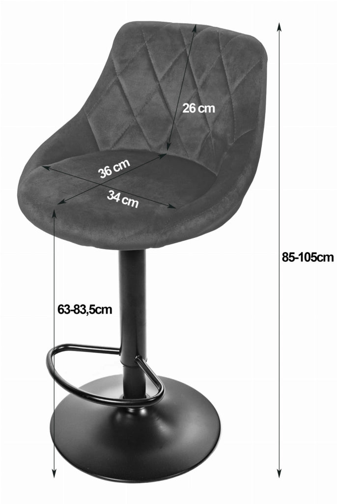Sgabello girevole VALORA DAKA - Velluto verde con base nera