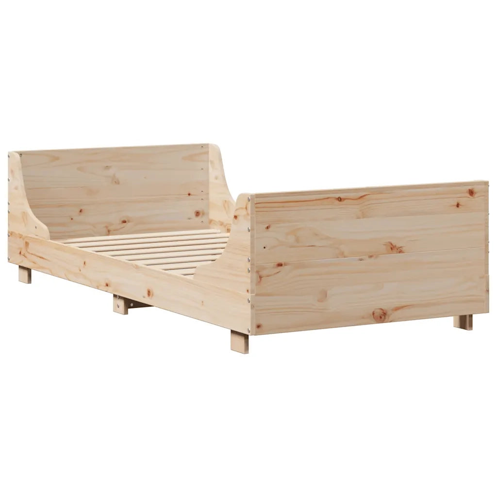 Giroletto senza Materasso 100x200 cm in Legno Massello di Pino 3323782