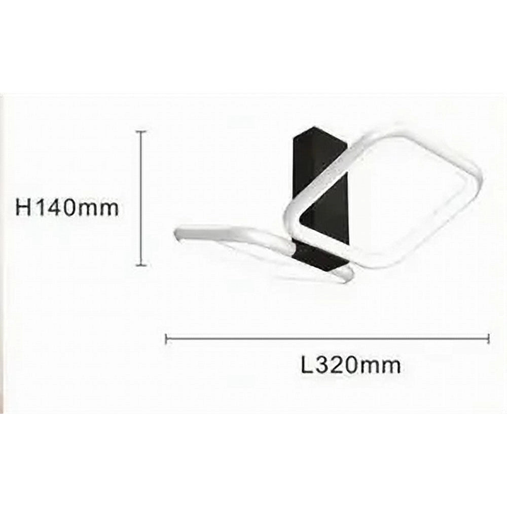 Trade Shop - Plafoniera Led 20w 2 Quadrati Bianco Design Moderno Lampadario Da Soffitto 50568 -