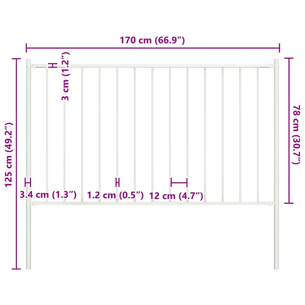 Pannello di recinzione Woerden con pali in acciaio 1,7x0,75 m Bianco 145215