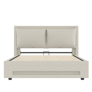 Letto a baldacchino 140x200cm - Xylo - velluto USB-C cuscini removibili