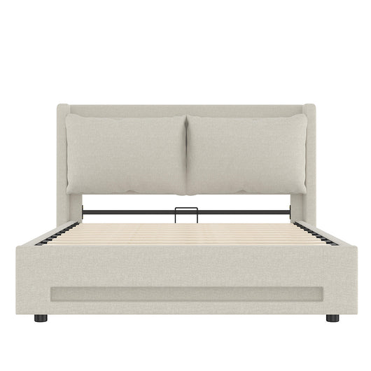 Letto a baldacchino 140x200cm - Xylo - velluto USB-C cuscini removibili