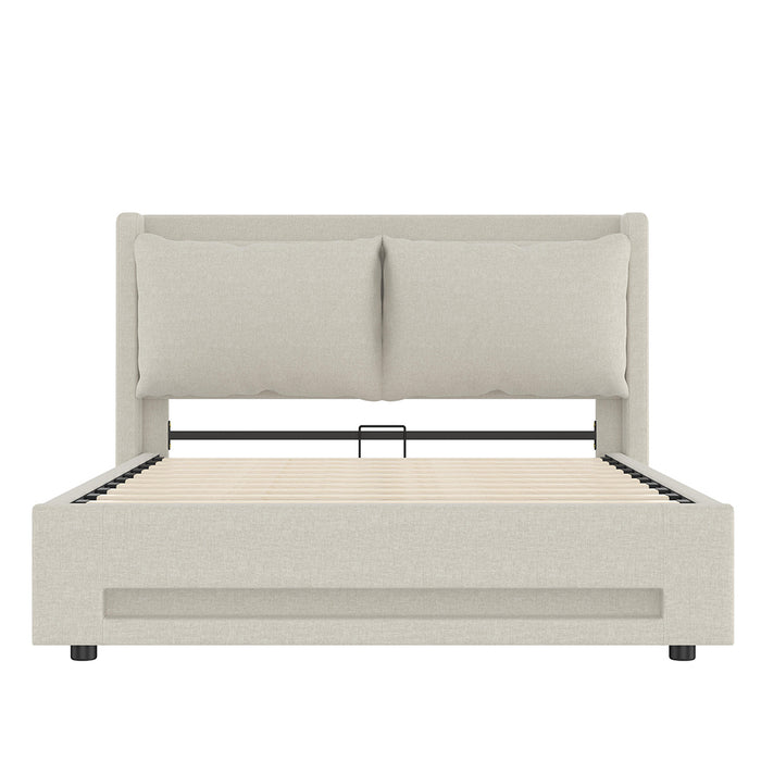 Letto a baldacchino 140x200cm - Xylo - velluto USB-C cuscini removibili