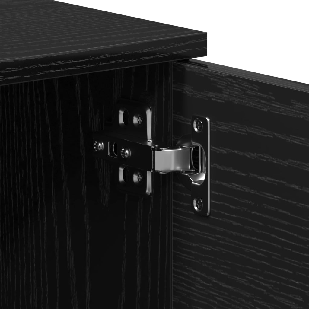 Mobile TV  - Rovere Nero - 140x35x40 cm - Realizzato in Legno Ingegnerizzato