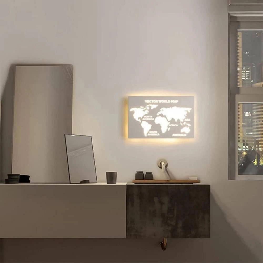Trade Shop - Applique Led Moderno Da Parete Retroilluminato 13w 3 Colorazione Di Luce Aq18-3c -