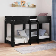 Letto a Castello per Bambini Rovere Nero 75 x 190 cm
