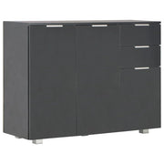 Buffet credenza cassettiera armadio mobile contenitore organizer per cucina soggiorno finitura lucida 107 x 35 x 80,5 cm nero 02_0036163