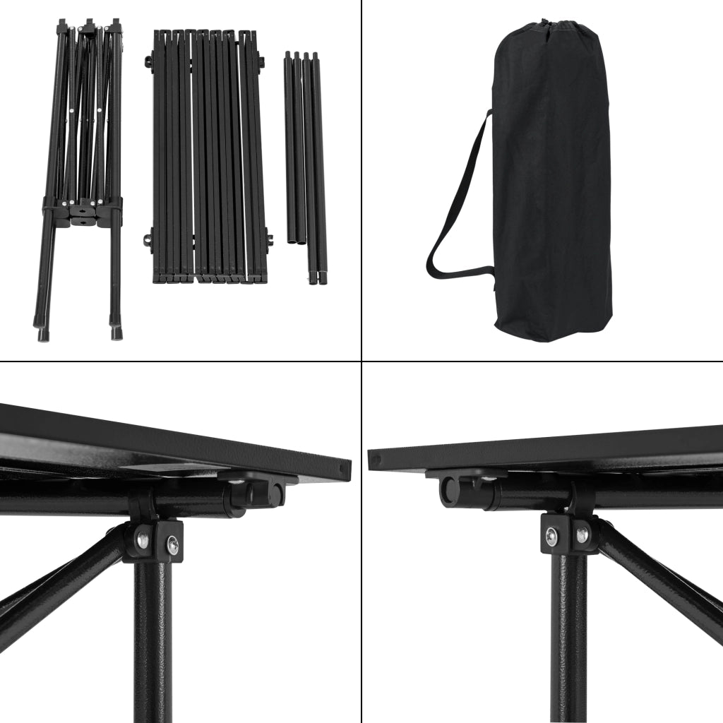 Tavolo Portatile da Campeggio Castilenti con Borsa di Trasporto - Nero [en.casa]