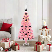 Albero di Natale con 150 LED con supporto Rosa 120 cm PVC 3396408