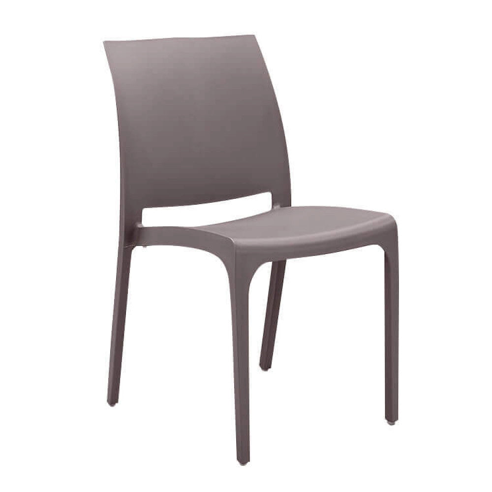 Sedia da Giardino Volga 46x54x80 h cm in Polipropilene Taupe