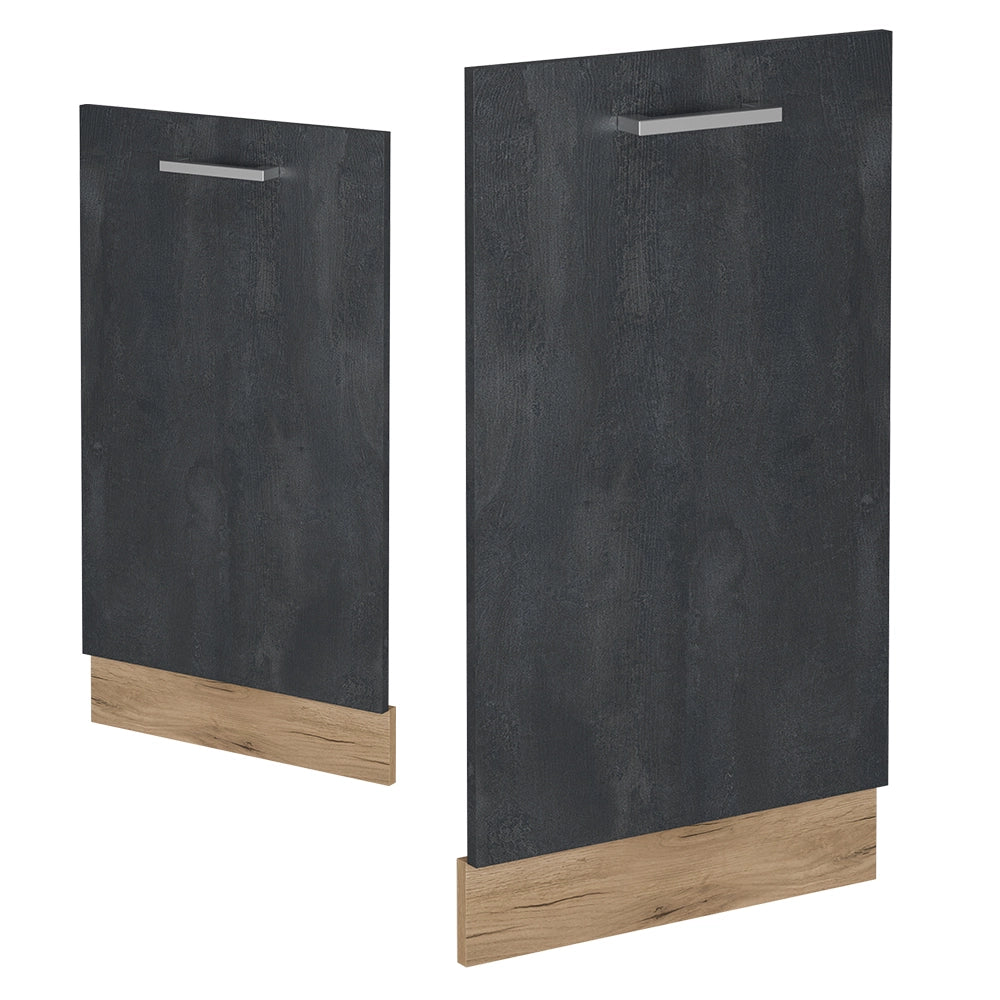 Pannello frontale della lavastoviglie R-Line Calce nera/Rovere dorato 45 cm, PL Marmo Vicco