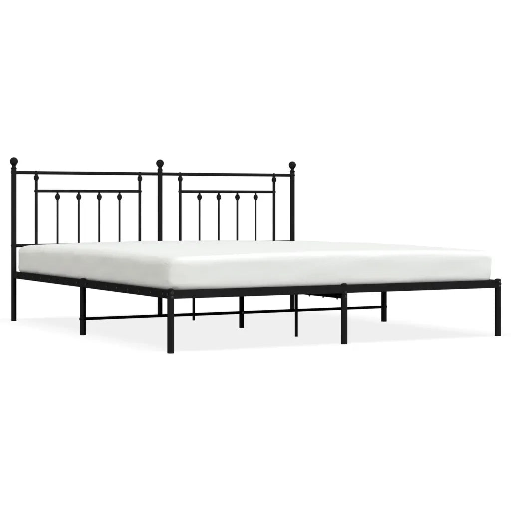 Giroletto con Testiera in Metallo Nero 200x200 cmcod mxl 81857
