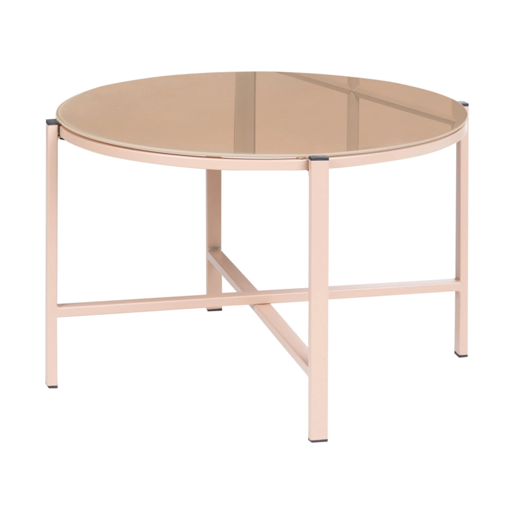 Set da giardino beige in acciaio verniciato a polvere, 4 posti con poltrone e tavolino in vetro, set da conversazione da esterno dal design moderno