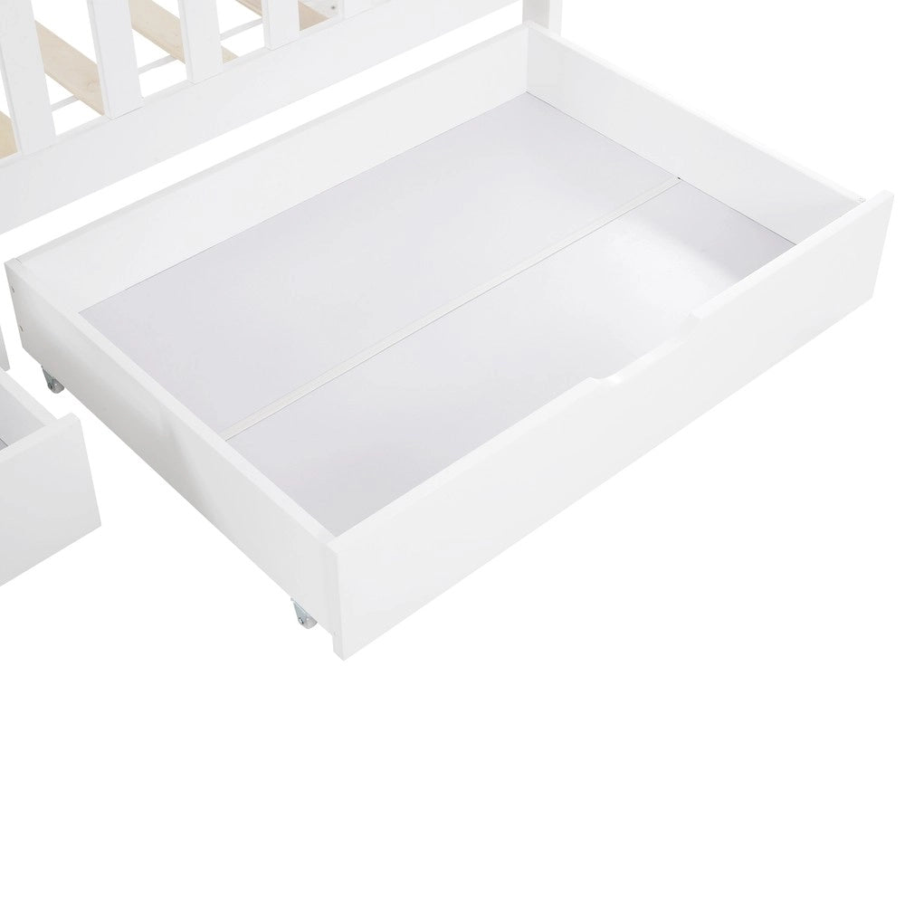 Cassetti Contenitore sotto Letto in MDF con Rotelle ¨C Xylo ¨C Bianco 93x66.5x20