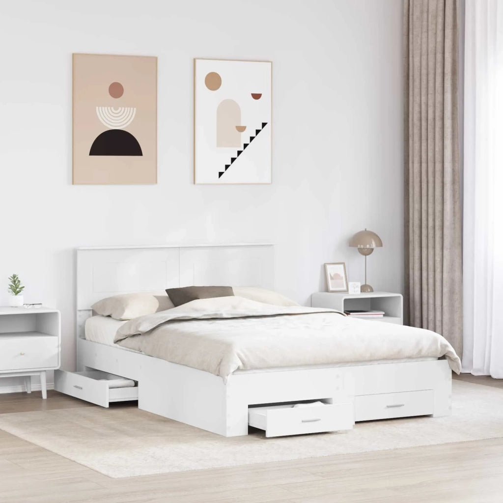 Struttura del letto Bianco 140 x 200 cm Legno multistrato 3408263