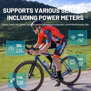 Computer GPS per bicicletta a prova d'acqua IPX7 contatore di velocità e di chilometri sensori Ant+/BLE5.0 durata batteria 40 ore