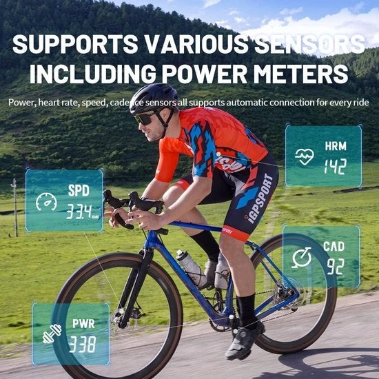 Computer GPS per bicicletta a prova d'acqua IPX7 contatore di velocità e di chilometri sensori Ant+/BLE5.0 durata batteria 40 ore