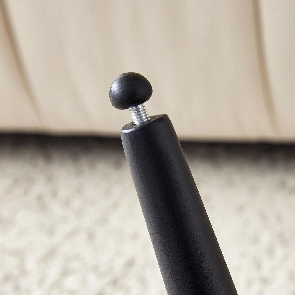 Tavolino da Caff¨¨ Rotondo ¨C MINIMAL ¨C Effetto Marmo Grigio, Gambe in Metallo Nero, ?70 cm