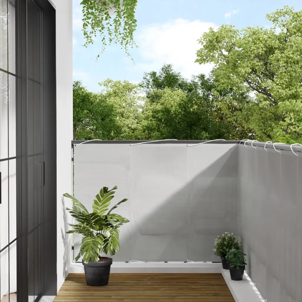 Paravento Balcone-Pannello per balcone Grigio chiaro 120x300cm 100%Poliestere Oxford