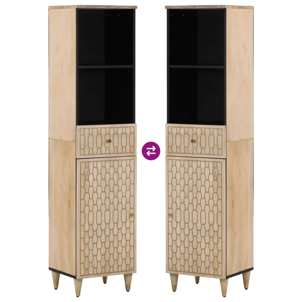 Mobile da Bagno 38x33x160 cm in Legno Massello di Mango 358270