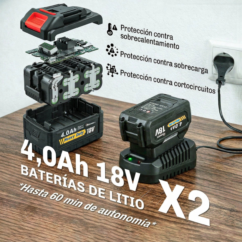 Soffiatore Senza Filo 18V ¨C Minimal ¨C 2 Batterie 4.0Ah, Nero, 600W, 3 Velocit¨¤