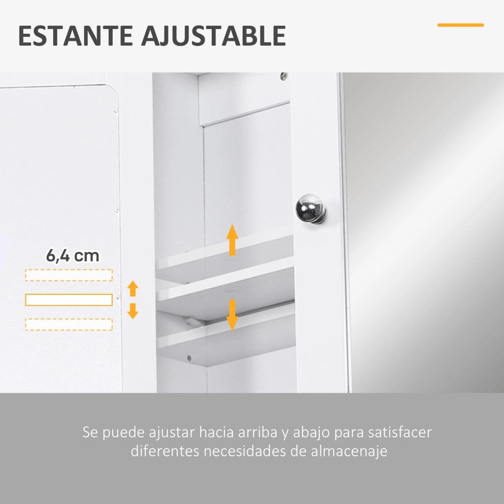 Armadietto da Bagno con Specchio ¨C zephmum ¨C Bianco 56x13x58cm