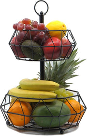 Scatola per Frutta Stendardo per Torta Nero 2-strati Scatola creativa per la conservazione dei frutti Scatola per Frutta Stendardo 2-strati metallo