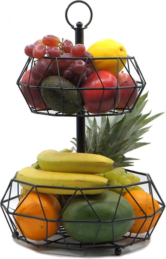 Scatola per Frutta Stendardo per Torta Nero 2-strati Scatola creativa per la conservazione dei frutti Scatola per Frutta Stendardo 2-strati metallo