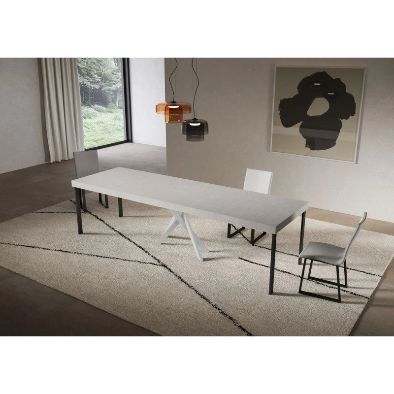 Consolle allungabile 90x40/300 cm Saki Premium telaio Bianche - Cashmere