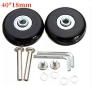 Set di 2 ruote di scambio per valigie, comprensivo di cuscinetti in gomma per ruote di sterzata - 40 mm * 18 mm