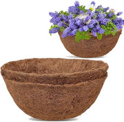 Set da 2 pezzi di fibre di cocco circolari 14 pollici (35 cm), materiale di fibre di cocco naturale per ceste da appendere, vasi per piante e vasi per finestre (interni ed esterni)