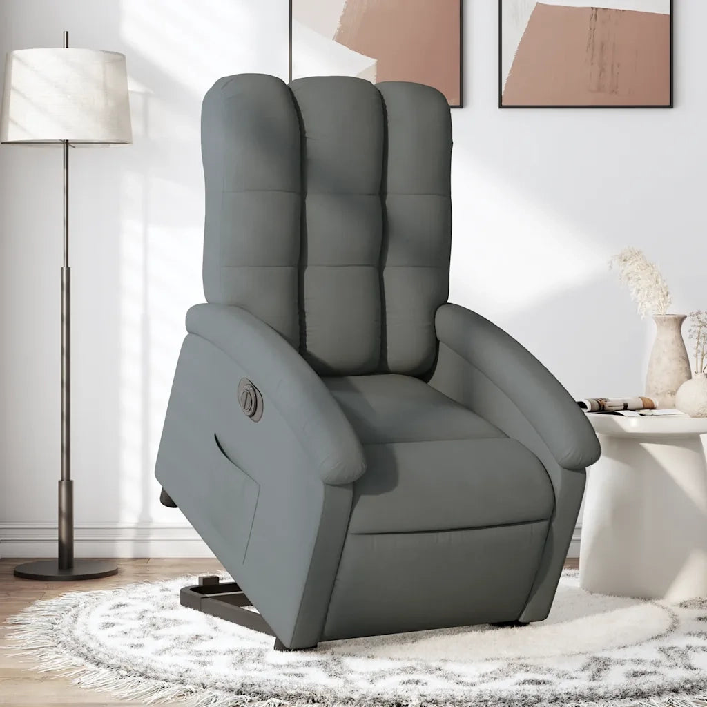 Poltrona Alzapersona Reclinabile Elettrica Grigio Scuro Tessuto 3204117