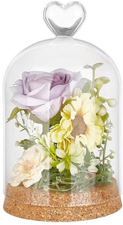Dome Glaciale Decorativo 16,4x9,1cm - Base di Gomma - Decorazione per Casa - Esposizione Fiori/Modelli - Design Elegante - Cloche