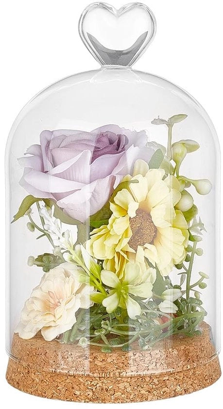 Dome Glaciale Decorativo 16,4x9,1cm - Base di Gomma - Decorazione per Casa - Esposizione Fiori/Modelli - Design Elegante - Cloche