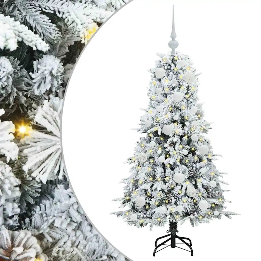 Albero di Natale Artificiale-Albero Natalizio con Rami Pieghevoli Bianco 120 cm 172736