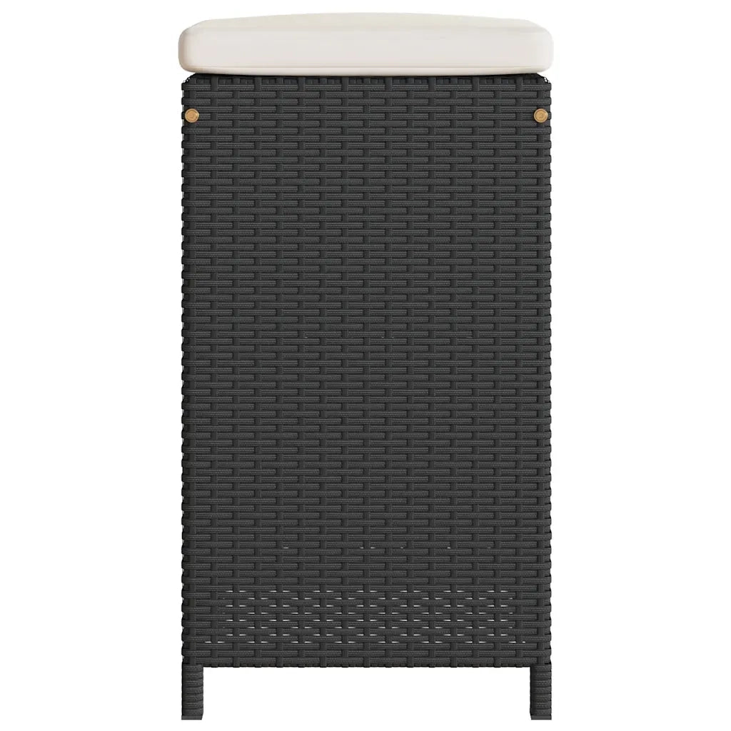 Sgabelli da Bar con Cuscini 4 pz Neri in Polyrattan CFW4970443
