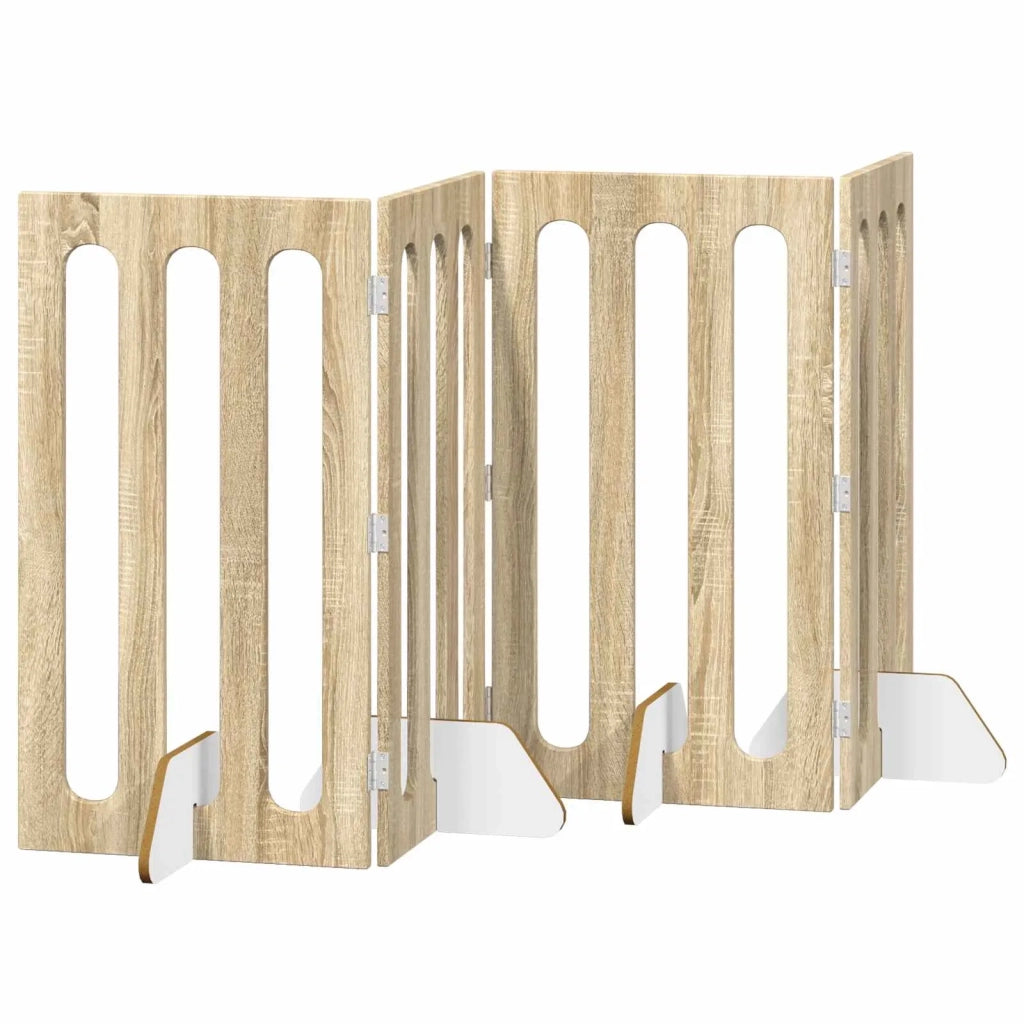 Recinto pieghevole per animali 4 pcs Rovere Sonoma 8005976