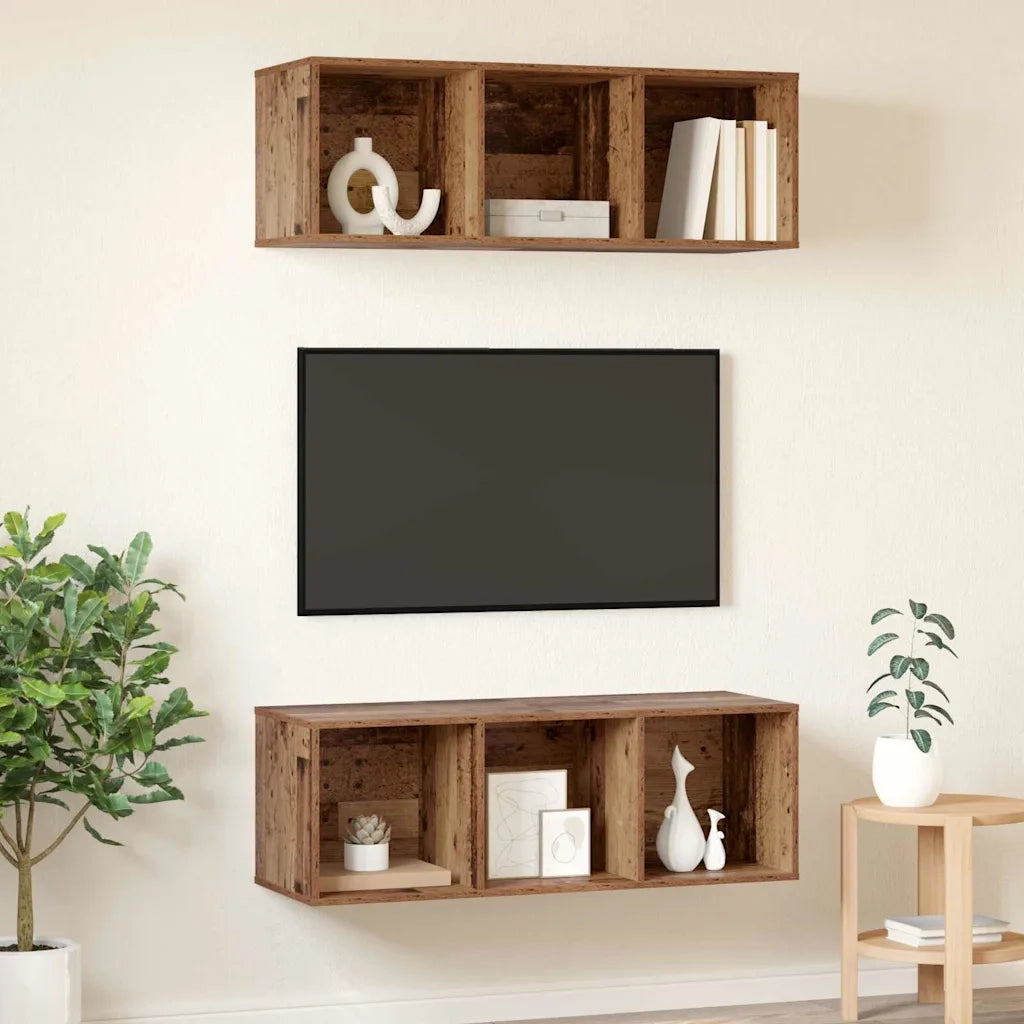 Set mobile TV 2 pcs Legno vecchio 37 x 37 x 107 cm 3393573