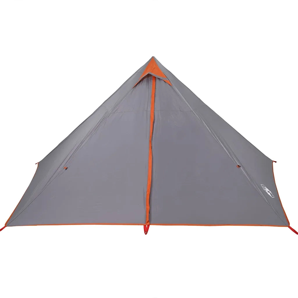 Tenda Familiare Tipi 7 Persone-Tenda da campeggio Grigia e Arancione Impermeabile
