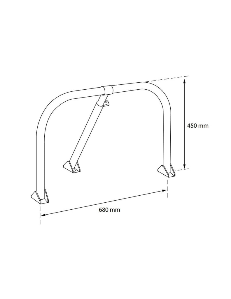 Barriera per parcheggi in acciaio 32mm con strisce riflettenti, lucchettabile - THIRARD