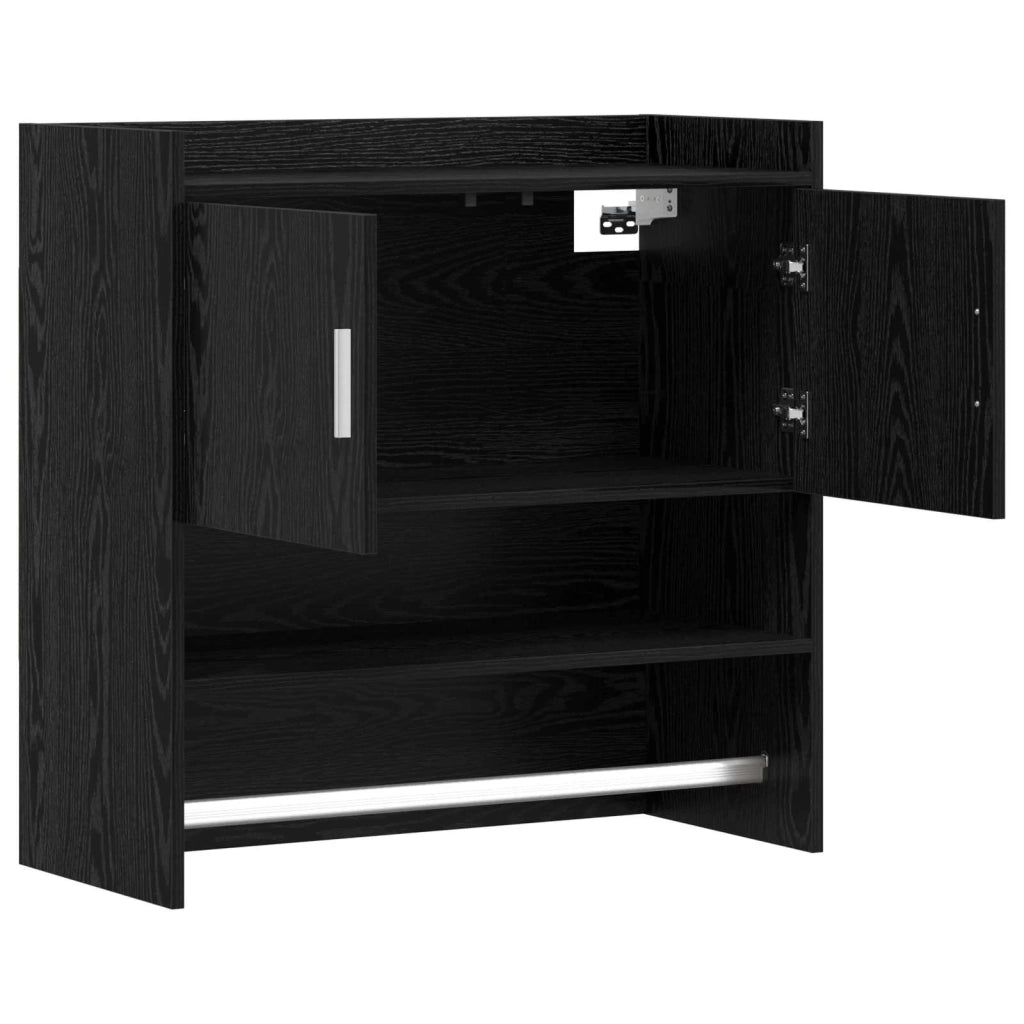 Scaffale da parete A parete Rovere Nero 80 x 36 x 80 cm 8011380