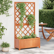 Fioriera con Traliccio Marrone 70x30x135cm in Massello di Abete 316426