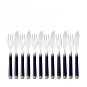 DORICO Ghiera Argento Anticato, Posate Set 12 Pz Pesce, Casa